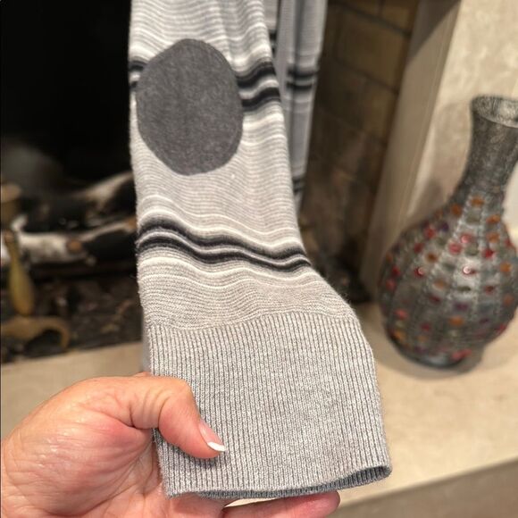 Talbots Gray and Black Open Front Cardigan Sweater size large - Picture 5 of 6